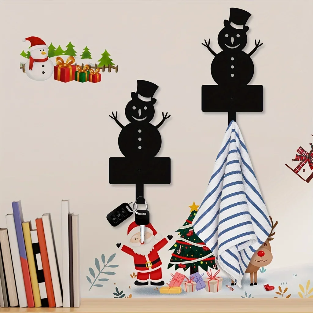 

Christmas Snowman Metal Key Holder Keys Hook, Christmas Decoration, Wall Mounted Hanger Iron Bathroom Towel Hooks Keys Scarves