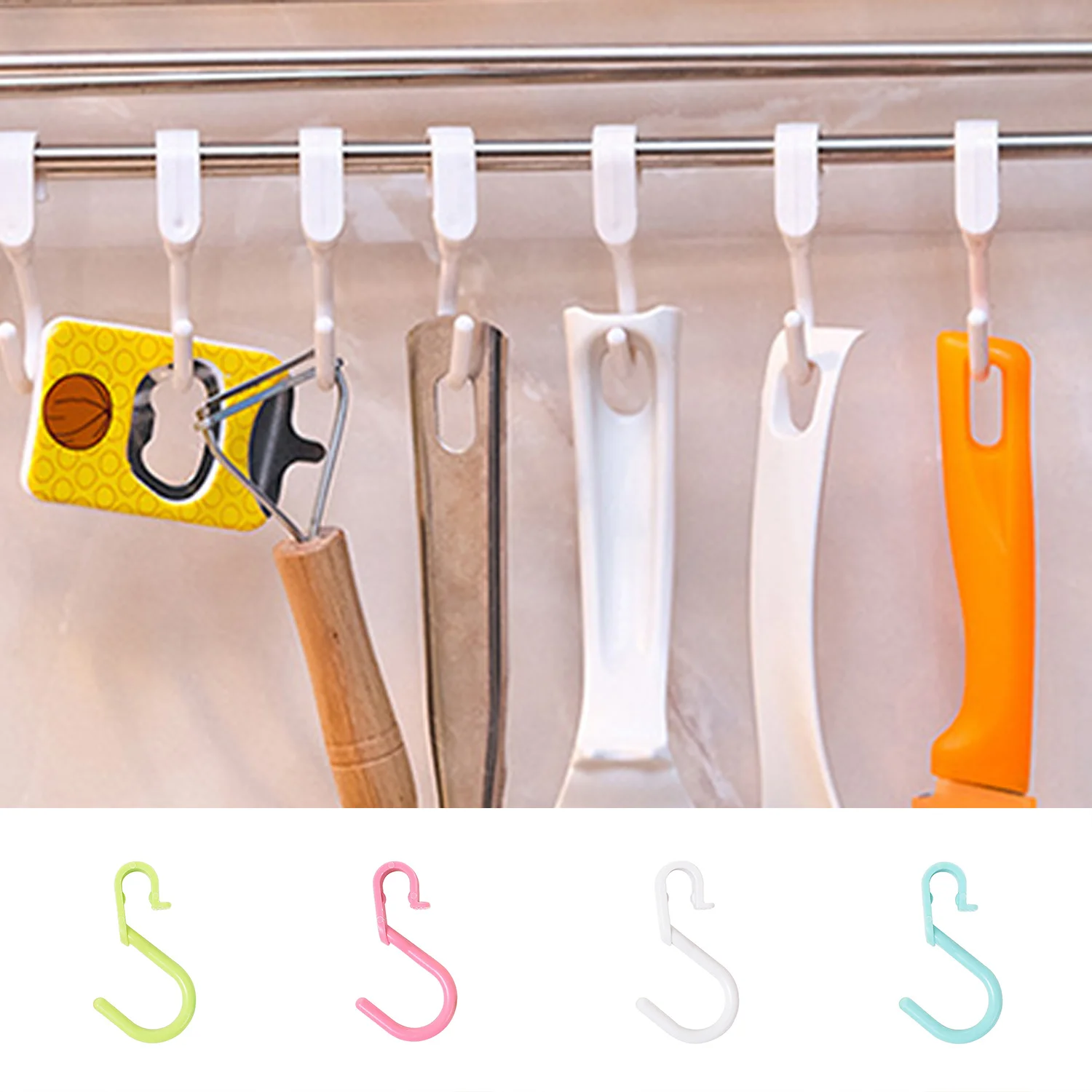 

1/5pcs Set Multifunction S-Shape Hook Kitchen Storage Organizer Bathroom Hooks Peg Cliver Closet Bag Hanger Key Holder