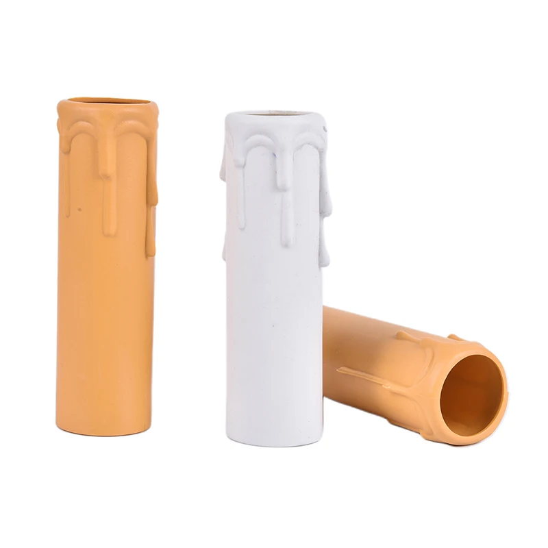 10Pcs Candle Lamp Holder Tube PVC Plastic Teardrop Candle Lamp Base Sleeve Bulb Base Cover