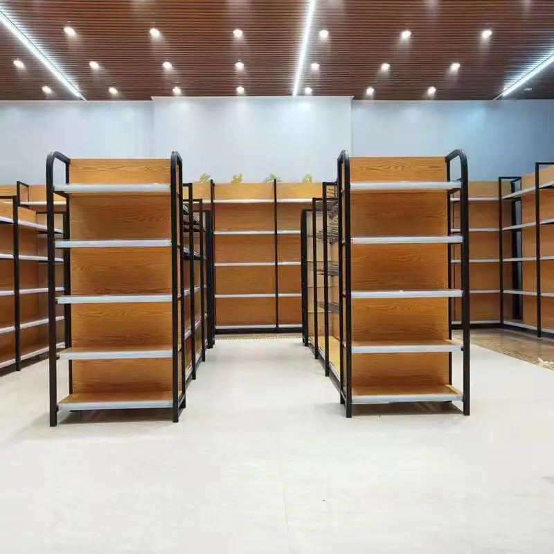 Personalizzato, Personalizzazione Scaffale Per Supermercato Scaffali Per Espositori In Legno Metallico Scaffalature Per Negozi In Gondola Per Negozi A