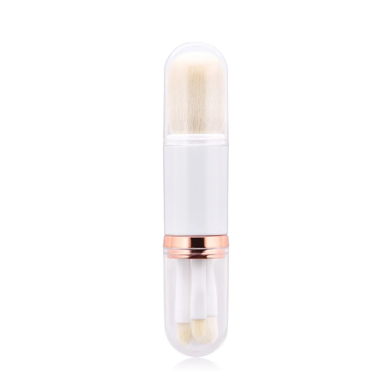 

4 в 1, Кисть для макияжа, Косметическая кисть, кисть для макияжа для тона, румян, кисть для губ, теней для век, двухсторонние дорожные кисти для макияжа