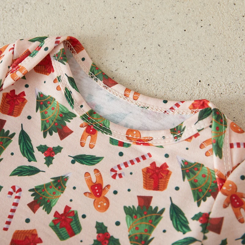 Conjunto Natalino AMAWMW Bebê Menina - Blusa Babados E Calça Sino