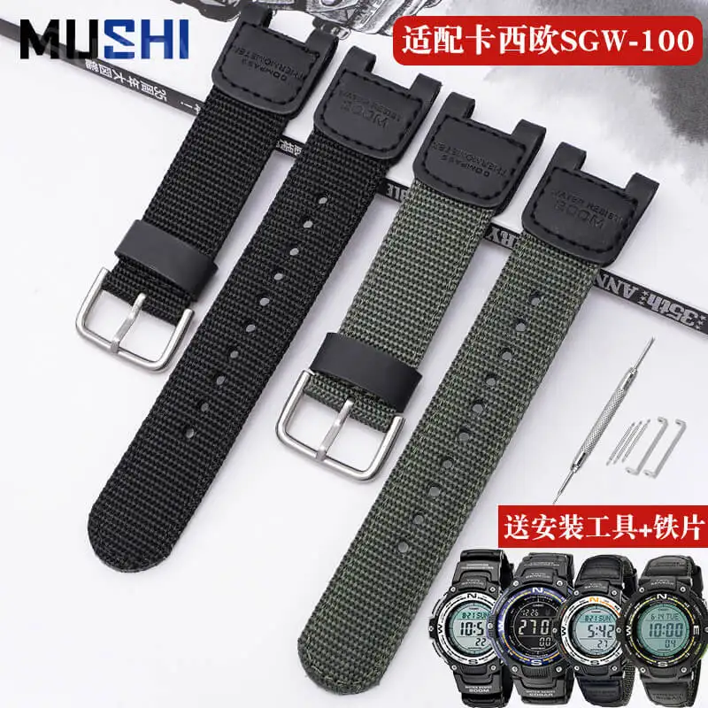 Per Cinturino Orologio Gshock Casio Sgw100 Cinturino In Tela Di Nylon Cinturino Cinturino Notch Sostituzione Da Uomo