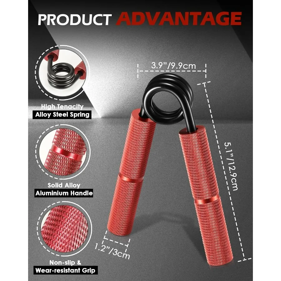 Grip Strength Trainer, 6 Pack Grip Strength Trainer Set (100-350LB), No Slip Hand Grip Strengthener, Wrist Forearm Strengthener
