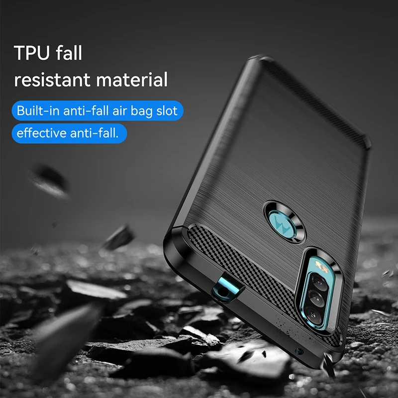 Carbon Fiber Soft Silicone Matte Back Phone Case