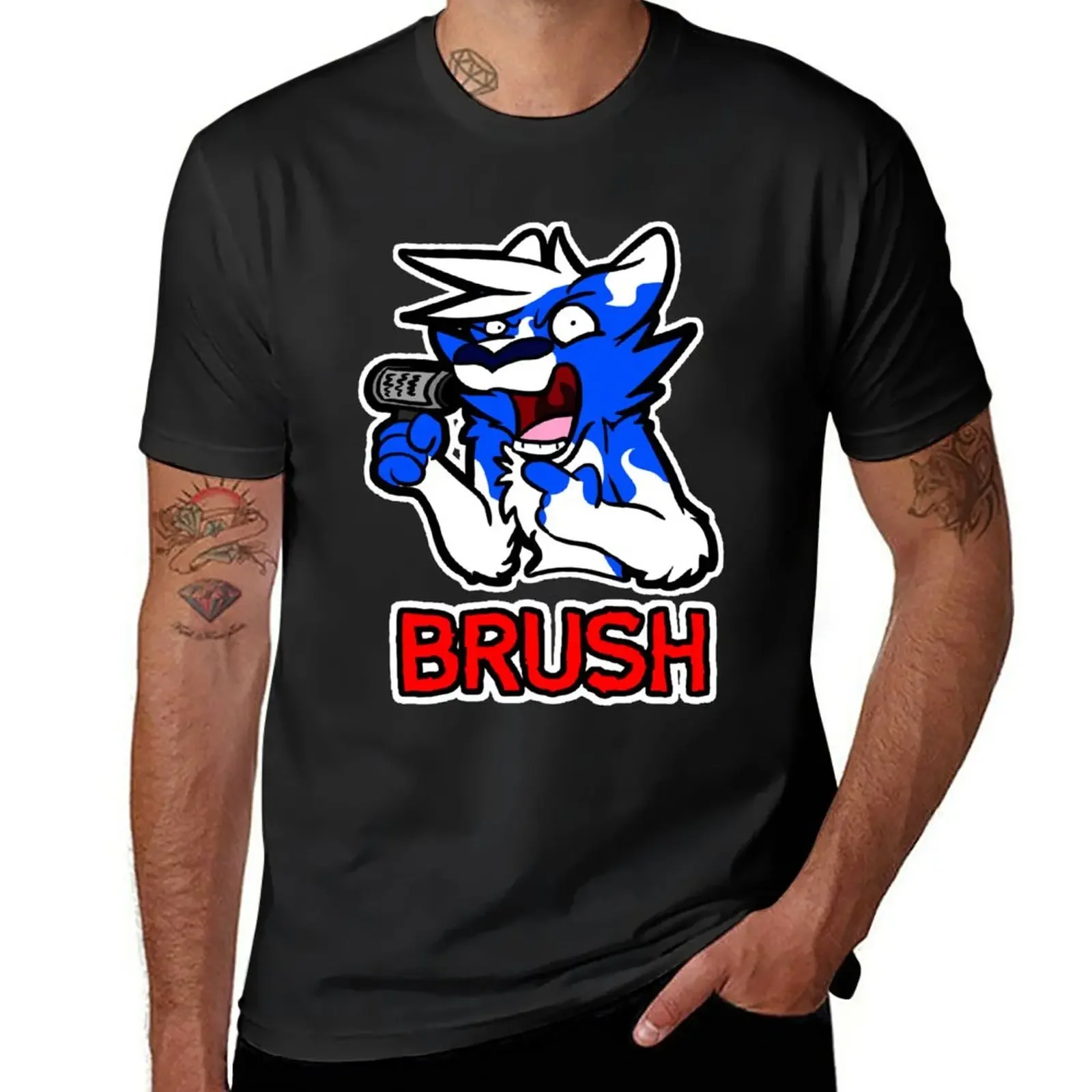 

BRUSH T-Shirt anime Aesthetic clothing plus sizes plain t shirts men