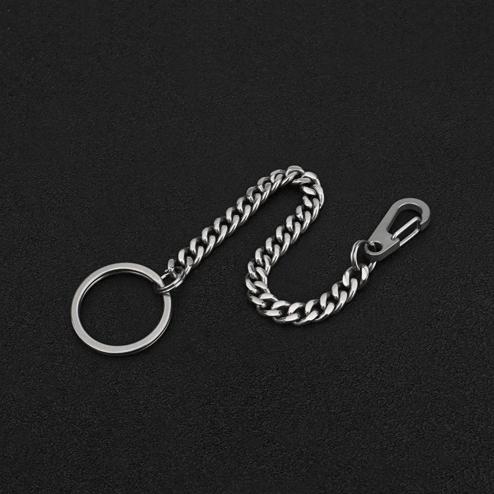 14.5cm Titanium Alloy Key Chain DIY Connection Accessories Multi-function Outdoor Tool EDC