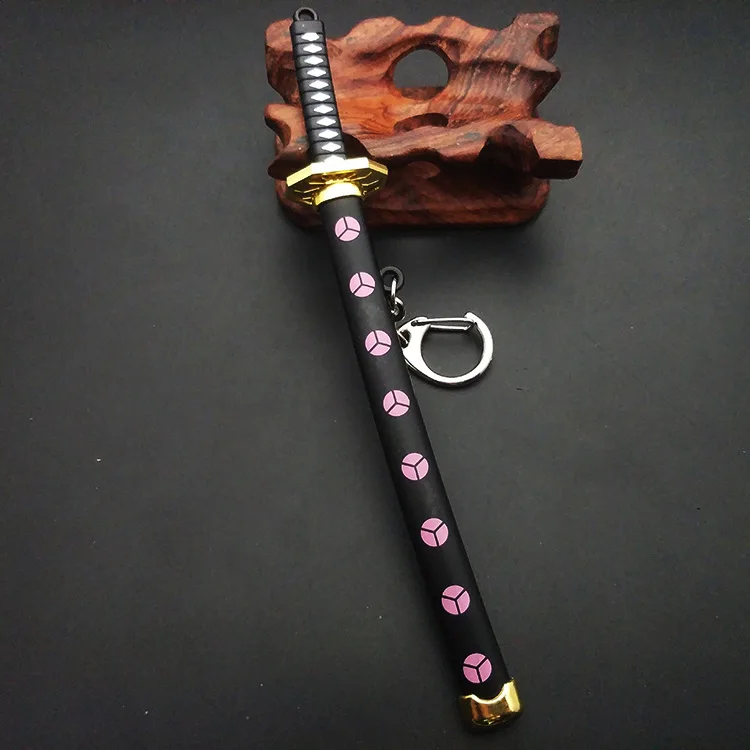 Mini Sword Keychain Eight Color Roronoa Zoro Buckle Toolholder Scabbard Katana Sabre Car Keyrings
