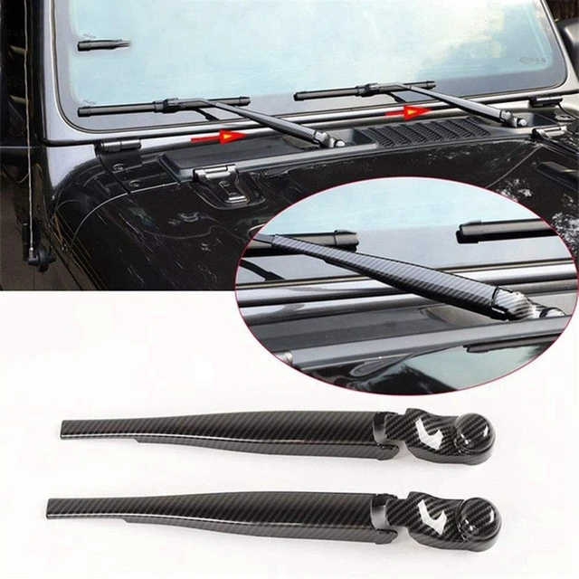 Scheibenwischer für Jeep Wrangler JL JT 2018 + Auto Vorne Regen Wischer  Klinge Dekoration Abdeckung Trim Zubehör, carbon Faser - AliExpress