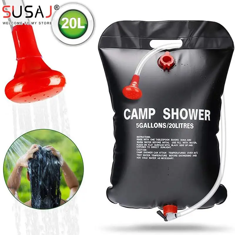 Portable Folding Outdoor Bath Bag 20L Camp Shower Bag Solar Energy