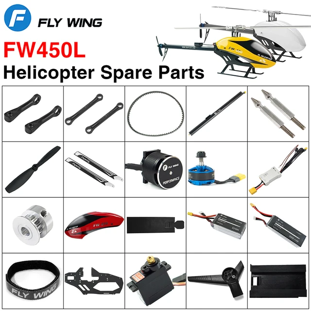 Fly Wing FW450L V3 Hubschrauber Teile Akku Motor ESC Servo Hauptwelle Original E - Foto 4