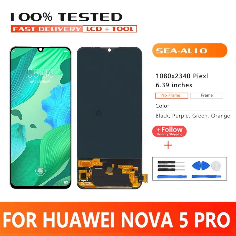 

Высококачественный ЖК-дисплей 6,39 дюйма для Huawei Nova 5, ЖК-дисплей Nova 5 pro, ЖК-дисплей с сенсорным экраном, дигитайзер, детали для замены ЖК-дисплея