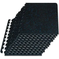 Rubber Top Exercise Puzzle Mat 3/4-inch, 24 SQFT, 6 Tiles, EVA Foam Interlocking Tiles for Home Gym Protective Flooring 1