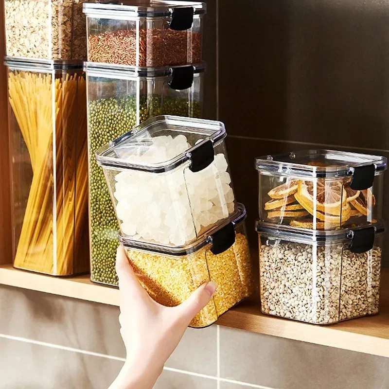 460-1800ml Sealed Jars Kitchen Grain Storage Organizer Large Tank Plastic Moisture-proof Storage Box Household Seasoning Jars 3 460-1800ml Sealed Jars Kitchen Grain Storage Organizer Large Tank Plastic Moisture-proof Storage Box Household Seasoning Jars 3
