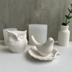 Bird Owl Simple Candle Silicone Mold Homemade Ice Tray Aromatherapy Gypsum Soap Resin Epoxy Mould Home Decor Wedding Souvenir