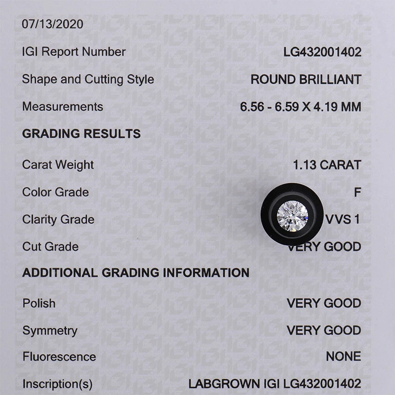 COSFIX 0.3-5ct Round Lab Grown Diamond HPHT IGI Certificate 3EX D/F Color VVS1 Clarity Diamond Gems 5