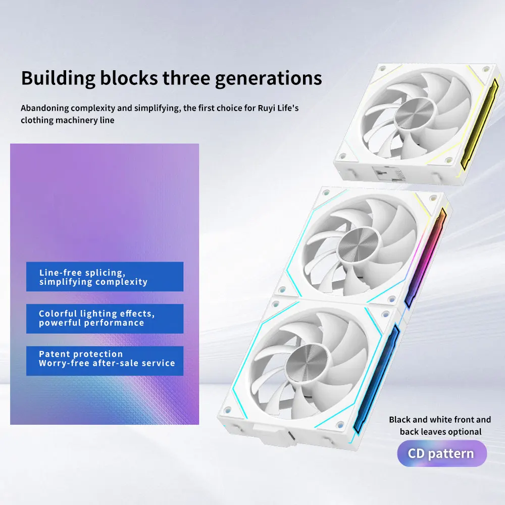 PC Case Fan Mirror Cycle ARGB CD Texture Wireless Splicing 3in1 Noiseless PWM 1800rpm Water Cooling Radiator Ventilador Coolcirc