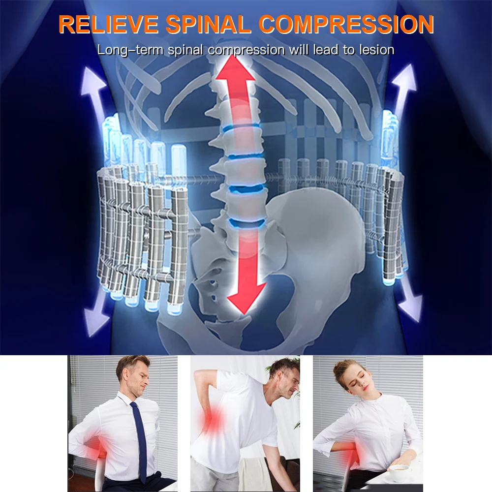 Back Decompression Belt Lumbar Support for Back Pain Relief- Lower Traction Device for Women & Men