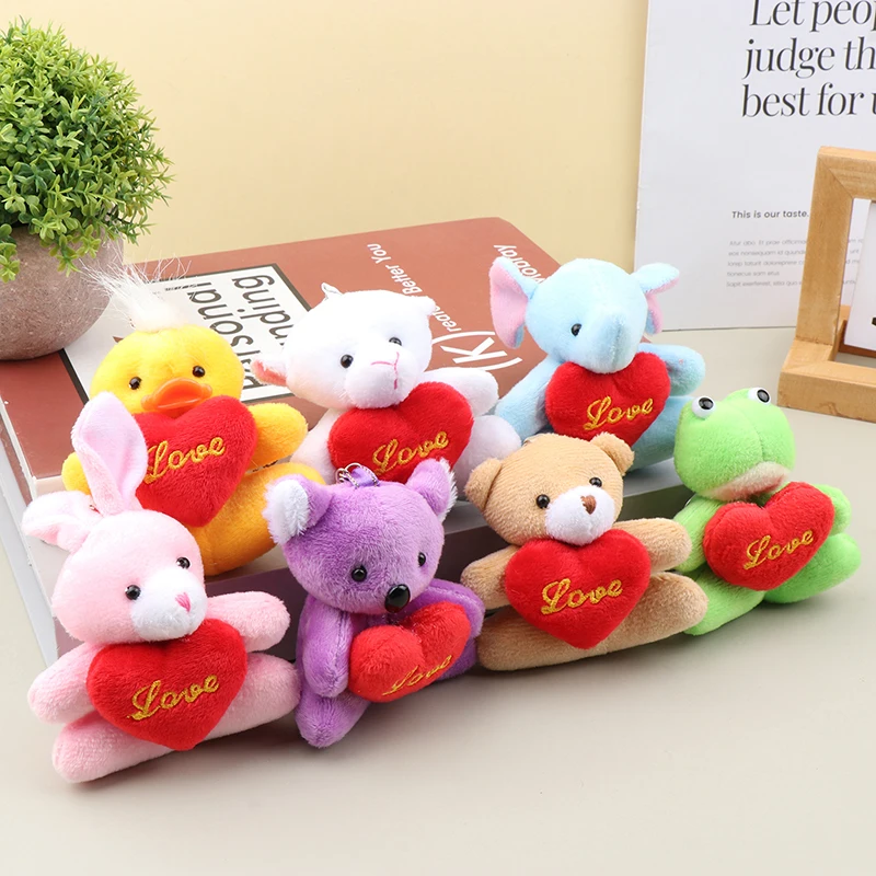 

Cute Hug Heart Bunny Animal Plush Toy Cartoon Bear Elephant Rabbit Frog Doll Keychain Pendant Kids Stuffed Animal Toys Girl Gift