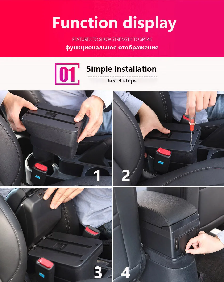Für Peugeot 208 Armlehnenbox Aufbewahrungsbox Autozubehör Nachrüstteile Innendetails Autohalter Aschenbecher 2012-2018 – Detail 10