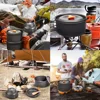Camping Cooking Set Outdoor Aluminum Lightweight Equipment Camping Cookware Kit For Traveling Trekking Hiking Supplies 6