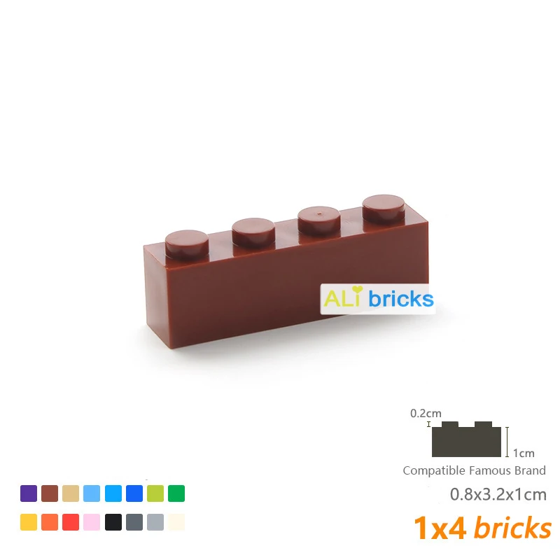 60PCS 대량 빌딩 블록 두꺼운 피규어 벽돌 1x4 도트 교육 크리 에이 티브 크기 어린이를위한 브랜드 장난감과 호환 가능 3010