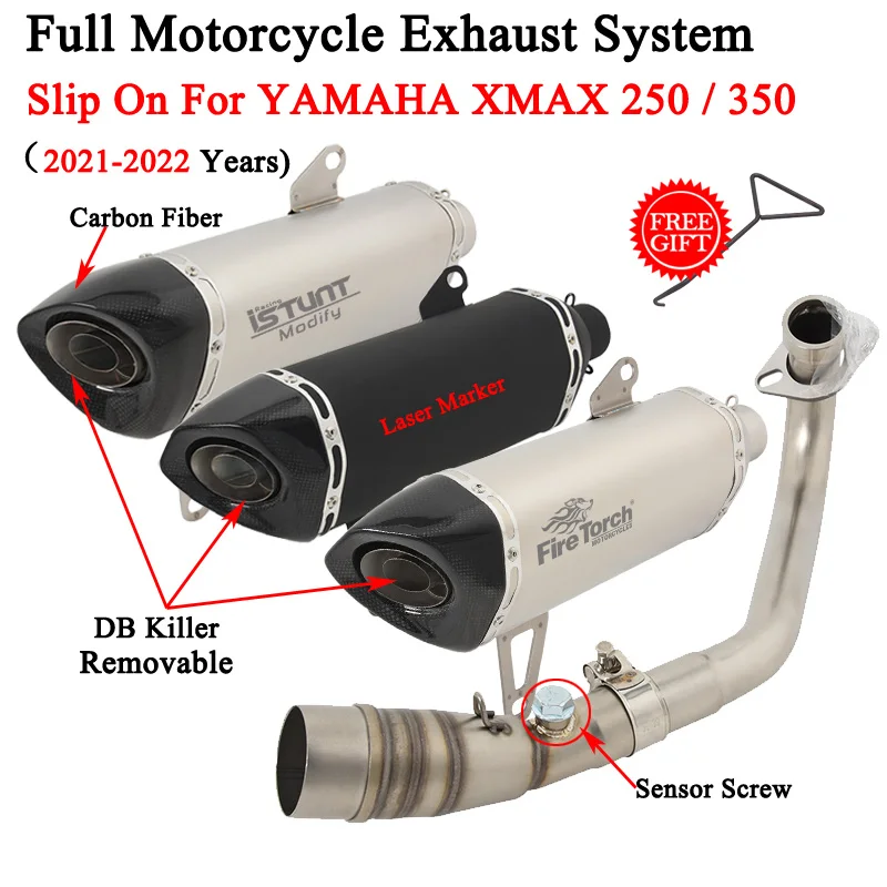 Per Yamaha Xmax250 Xmax300 Xmax 250 300 2021 - 2022 Sistema Di Scarico Moto Fuga Modificato Motorcross Marmitta Tubo Db Killer
