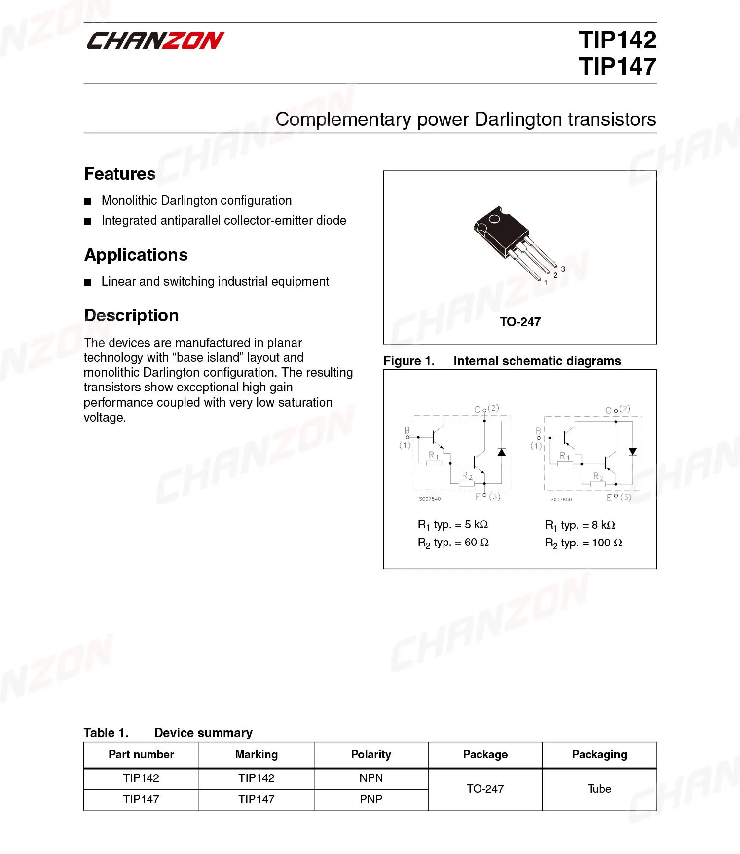 Chanzon TIP107 PNP Darlington Power Transistor - TO-220 Package, 10-Pack For High Power Circuits - View #7