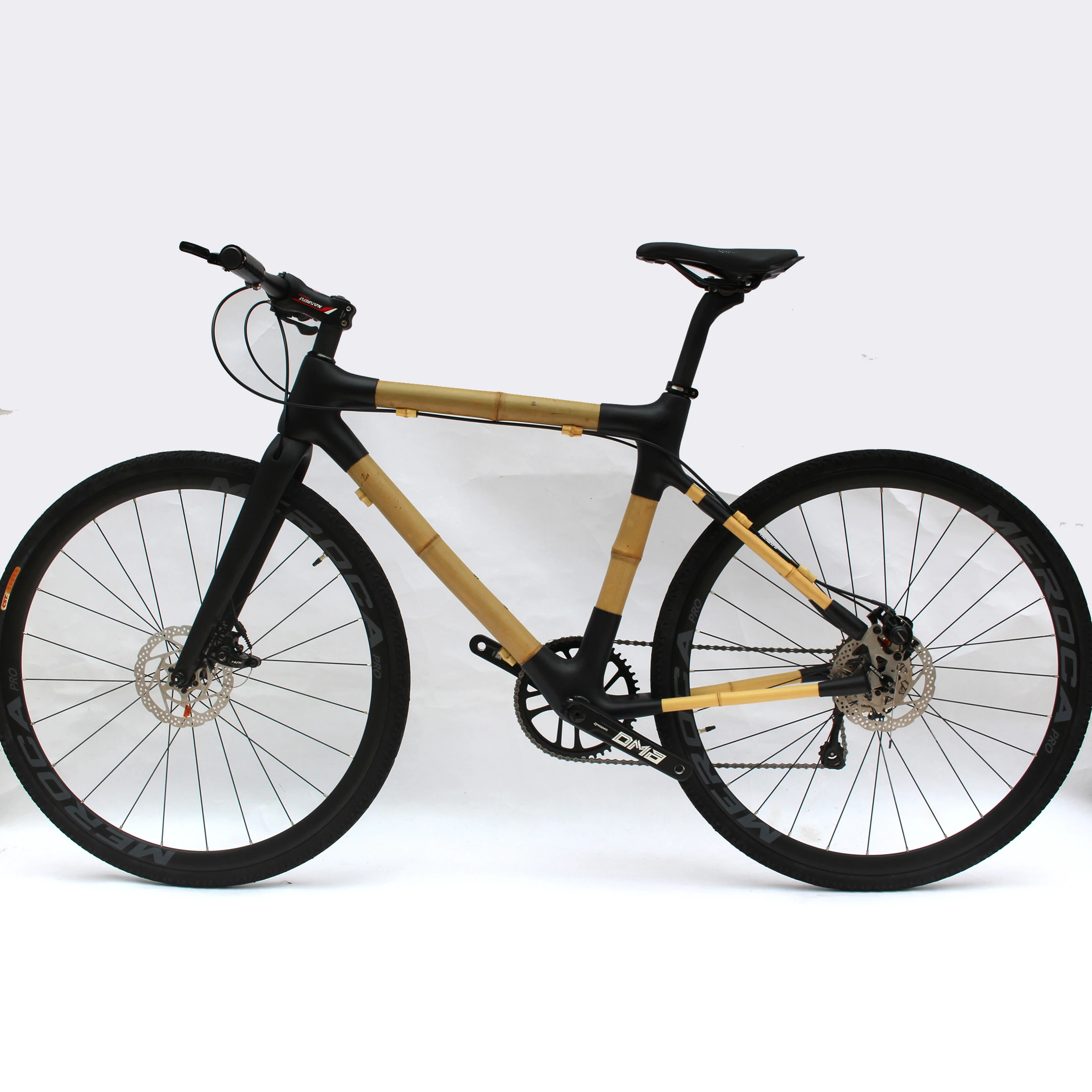 Bamboo Road Gravel Bike Carbon Disc Bicycle City Cycle Full Speed 10S 700 * 35C Black Spedizione Gratuita