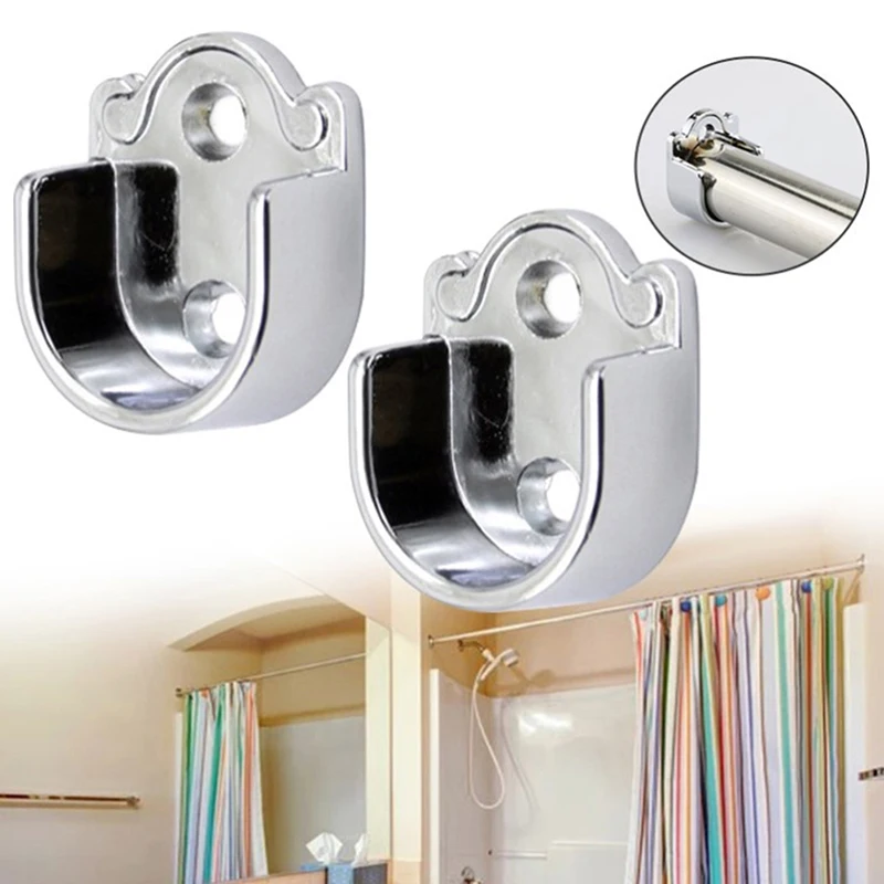 Augiimor 4 Soportes De Barra De Armario De 1 Pulgada De Diámetro, De Acero Inoxidable, Soporte De Brida De Barra De Armario Para Armario, Barra De Cortina De Ducha