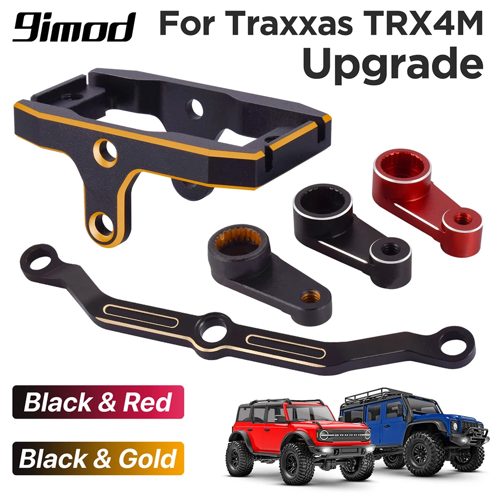 KingVal 25T Aluminum Servo Arm For Traxxas TRX4M 1/18 RC Crawler - Replacement Servo Horn (Black-Red) 2 thumbnail image