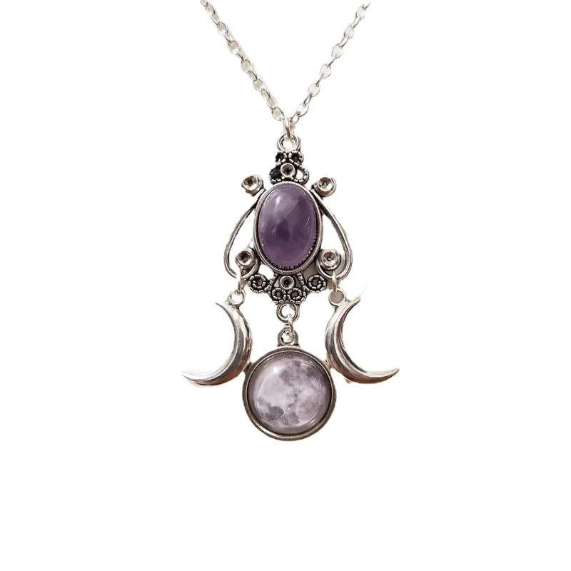 Triple Moon Pendant Necklace 4