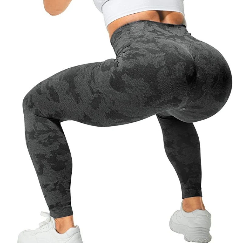 Gymshark Retro Club Leggings - Camo Brown/Seafoam Blue