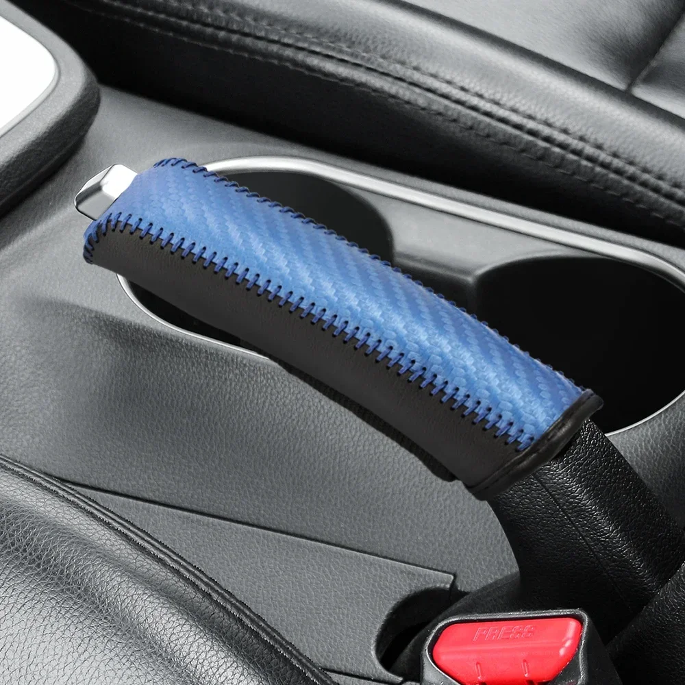 Carbon Fiber Car Hand Brake Cover Gear Head Cover Car Interior Accessories for Smart Fortwo Forfour 450 451 454 453 Forjeremy