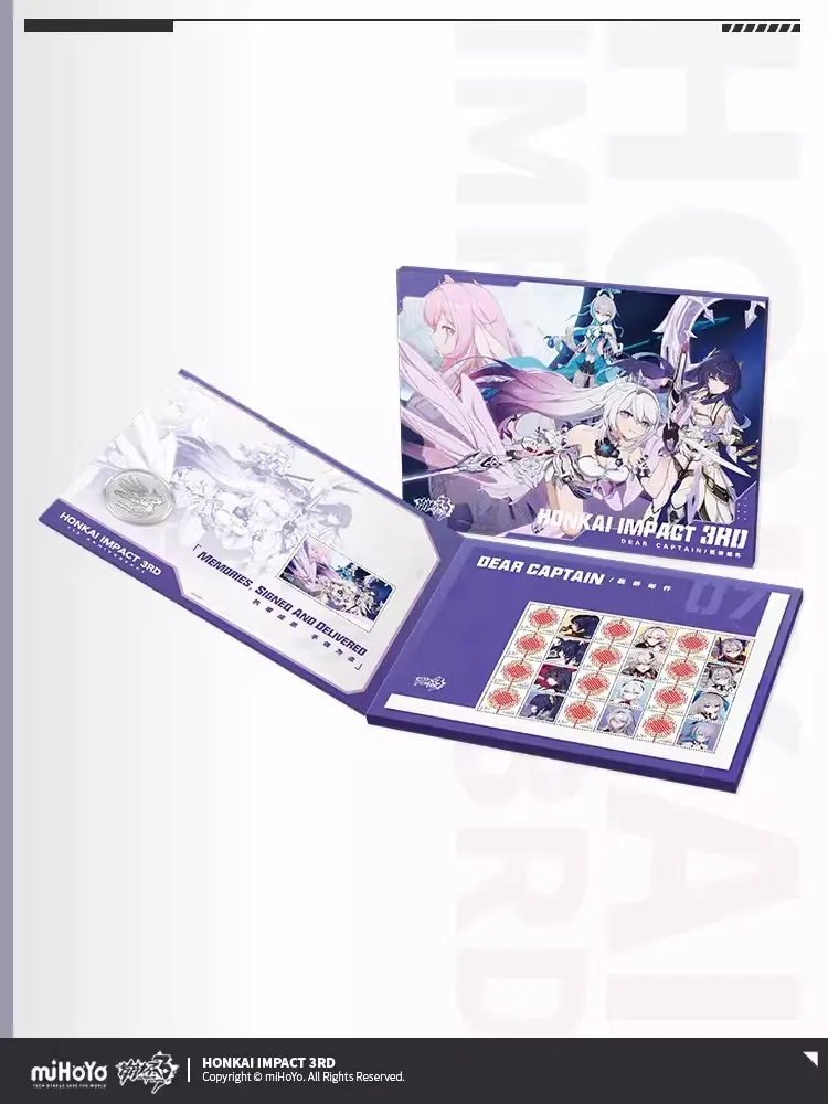 

ELYSIA Stamp Folding Set Game Honkai Impact 3RDDEAR CAPTAIN Series Anime Character KIANA/BRONYA/ /RAIDEN MEI Cosplay Collection