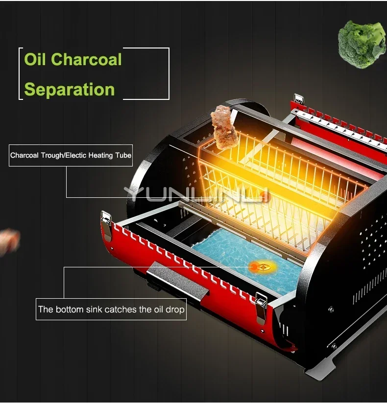 Barbecue Grill For Home/Outdoor Electric/Charcoal BBQ Oven Smokeless BBQ Grill CR0002KL 4