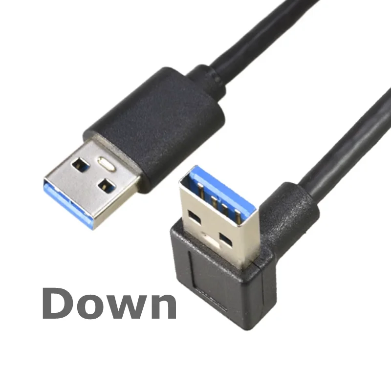 Right Angle USB 3.0 Male to Male Data Cable – High-Speed 5Gbps Connectivity