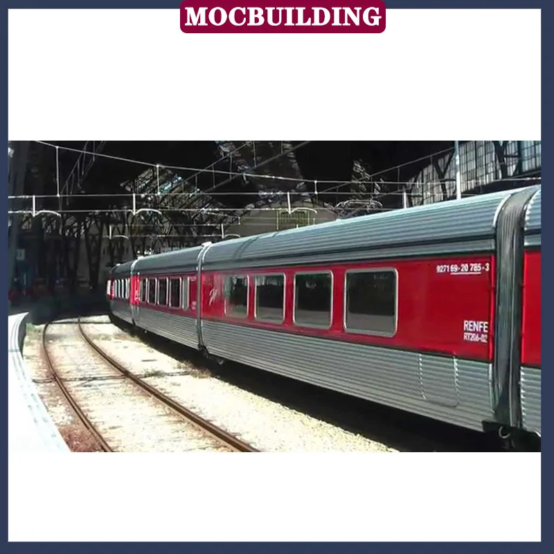 MOC 도시 철도 운송 열차 모델 빌딩 블록, 라이트 레일 열차 승객 자동차 컬렉션 시리즈, 장난감 선물