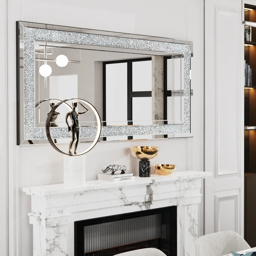 XXXL Large Charming Diamond Decorative Wall Mirror Crushed Crystal Long Full Length Mirror 2