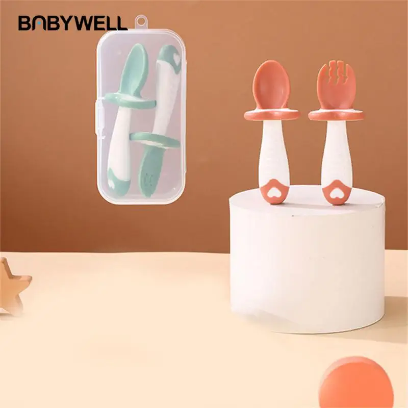 Silicone Baby Spoon Fork Set for Infant Toddler Feeding