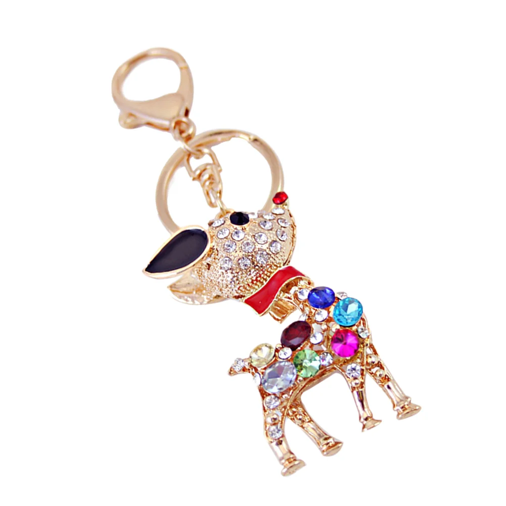 

Cartoon Rhinestone Keychain Colorful Deer Keyring Handbag Decor Hanging Pendant for Purse Bag Car Key