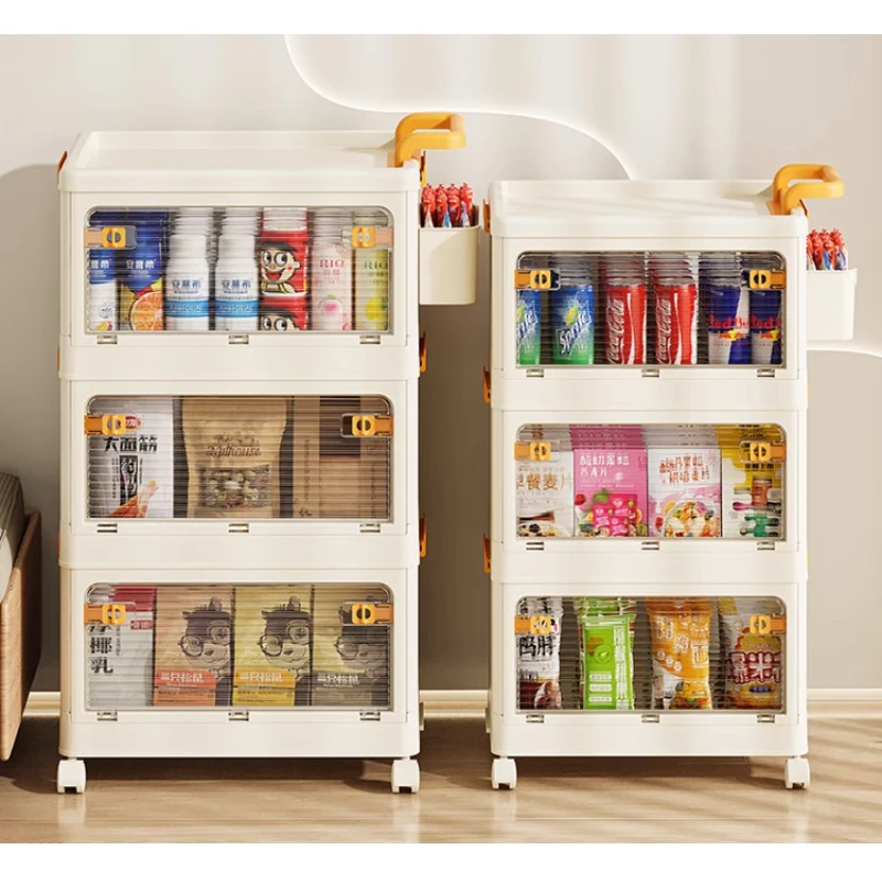 Household Living Room Foldable Storage Cabinet Movable Magnet Stackable  Storage Organizers Living Room Shelves Home Furniture - Racks & Holders -  AliExpress