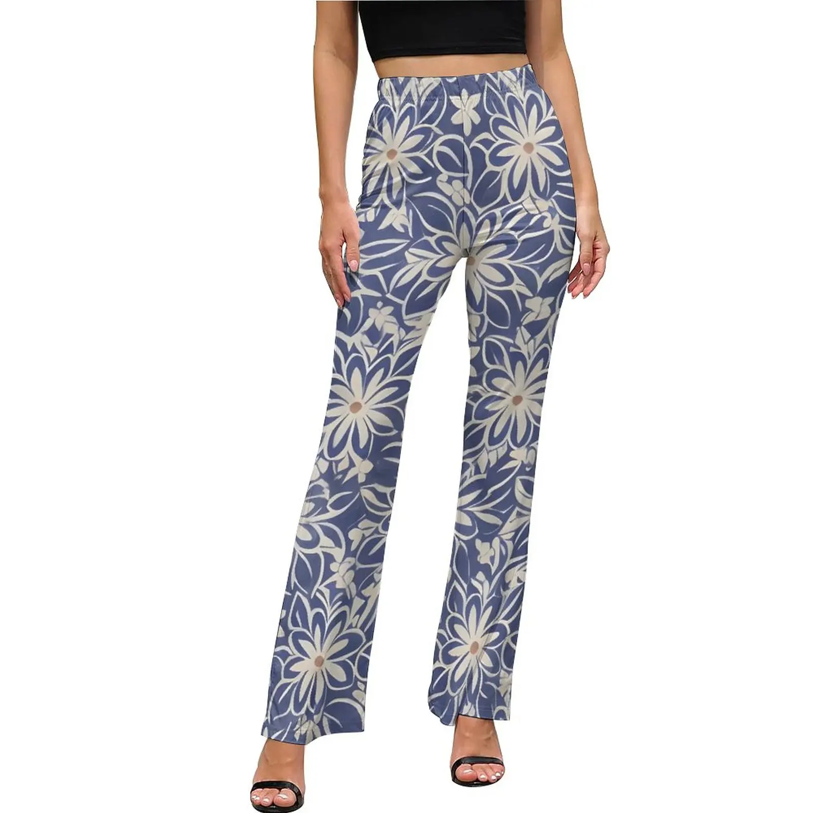 

Retro Floral Pants Ditsy Print Sexy Flare Trousers Autumn Female Custom Aesthetic Slim Pants