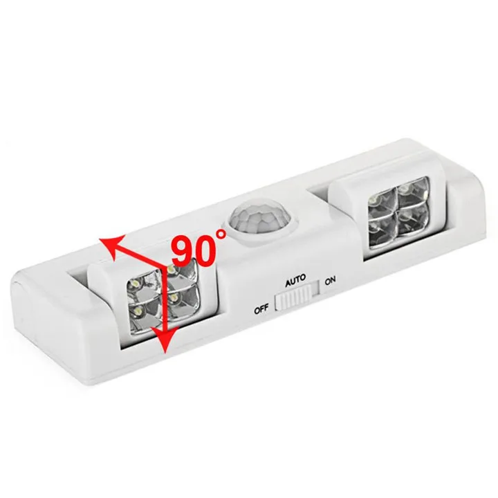 90 Degree 8 LED PIR Motion Sensor Night Light 24