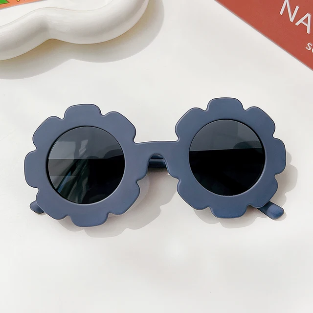 New Kids Sunglasses Children Round Flower Sunglasses Girls Boys Baby Sport Shades Glasses UV400 Outdoor Sun Protection Eyewear c2597-45