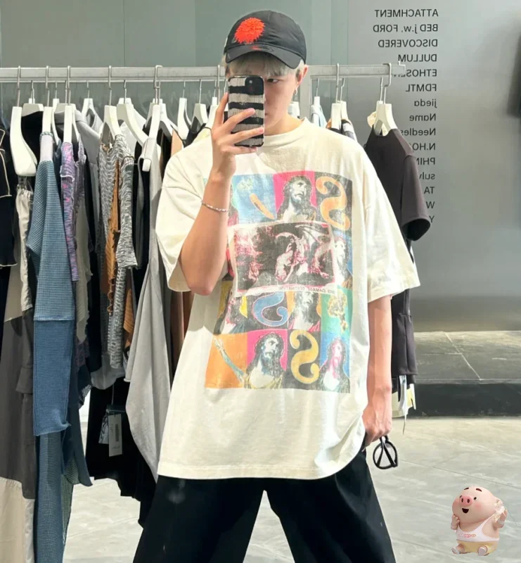 

Красочная футболка с принтом Иисуса Св. Михаила, мужская и женская футболка, футболки, топы в стиле Харадзюку