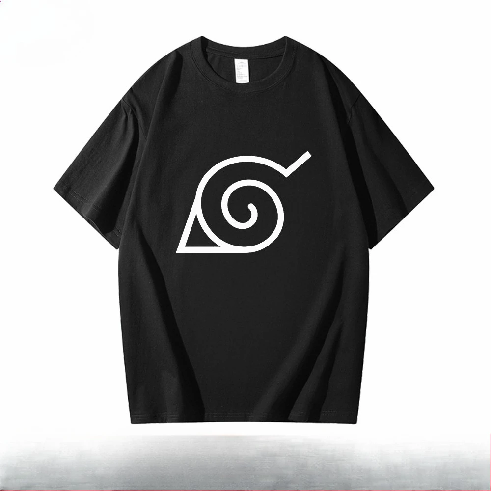 Naruto Trendy Black Children's Summer Anime Graphic Cotton T-shirt