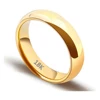4mm 18K plaqué or Bague en acier inoxydable couleur argent Anillos Mujer Couple Bague de mariage Bague Femme Acier Inoxydable Bague