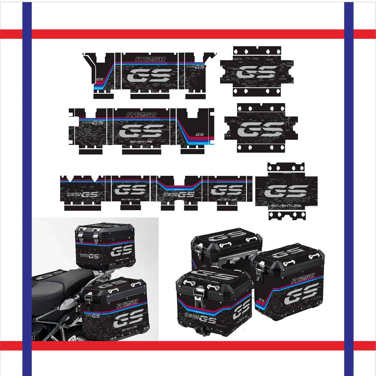 

Motorcycle Aluminum Box Sticker Case for BMW Panniers 40 GS R1250GS R1250 GS ADV Triple Black Adventure 2019-2023