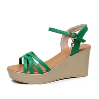 Plus Small Size 33-43 Comfortable Thick Bottom Platform Wedges Sandals 2025 Summer High Heels Shoes Women Sandals Office Beach - Image 5
